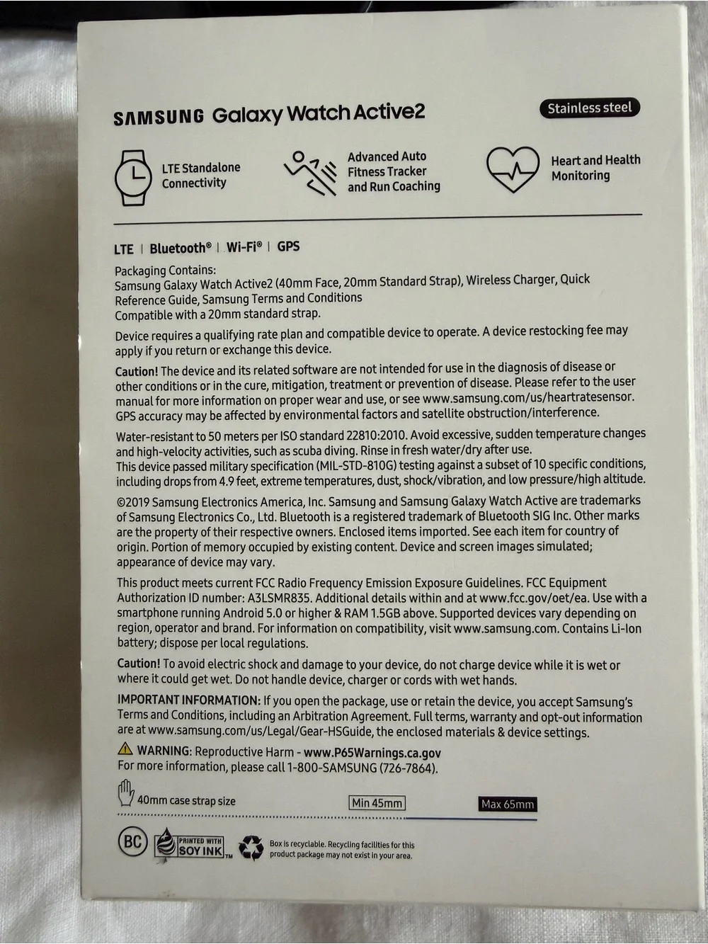 Samsung Galaxy Active2 Smartwatch with Black, Navy, and Light Gray Bands